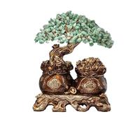 TCDHICY Cristallo Albero Soldi Home Albero della Fortuna, Albero di Cristallo Feng Shui, Decorazione for l'arredamento del Soggiorno for la Festa di Apertura Feng Shui Cristalli Bonsai(Green)