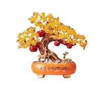 TCDHICY Cristallo Albero Soldi Ornamenti for L'Albero della Fortuna in citrino, Decorazione for la tavola Che attrae ricchezza e prosperità Feng Shui Cristalli Bonsai(Orange)