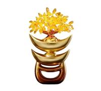 TCDHICY Cristallo Albero Soldi Ornamento da Tavolo Feng Shui for la casa, citrino con lingotto d'oro, Decorazione for Albero della Fortuna Feng Shui Cristalli Bonsai(Gold)