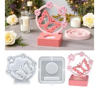 Tcdwla Kit Candele Fai Da Te,Stampi In Silicone per Candele,3D Decorazione,Stampo Per Candeliere Per Aromaterapia, Palloncino a Forma Di Orso Regalo DIY Adatto Per Natale, Compleanno (Farfalla)