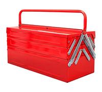 TCE ANTBC-128U - Cassetta portautensili in metallo, 45,7 cm, con 5 vassoi porta attrezzi a sbalzo, colore: rosso