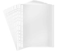 TCETCY 120 Pz Buste Trasparenti A4 Forate, 11 fori Extra Spesse 160µ Buste Perforate Trasparenti Buste Portadocumenti in Plastica PP Buste per Raccoglitori Ad Anelli a4 per Documenti/Cartelle/Foto