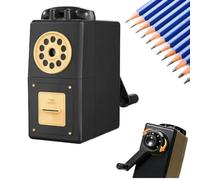 TCETCY Temperamatite da Tavolo, Temperamatite Regolabile 5 Livelli Temperino Manuale a Manovella Temperamatite con Serbatoio per Matite Colorate e Grafite per Artisti, Scuola Ufficio(Diametro≤9mm）