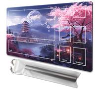 TCGMAT MTG Tappetino da gioco con retro antiscivolo, ideale per gli appassionati di giochi di carte (Cherry Blossom Rain-Deck)