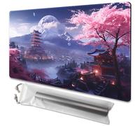 TCGMAT MTG - Tappetino da gioco con retro antiscivolo, ideale per gli appassionati di giochi di carte TCG (Cherry Blossom Rainin-No Deck)