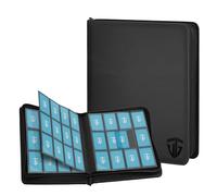 TCGUARD 12 Scomparti per Carte da Collezione, Album con Chiusura Lampo, per 720 Carte, Raccoglitore per Carte di Credito, Tasche Laterali Sicure, Compatibile con YuGiOh, MTG, Carte Sportive (Nero)