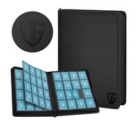 TCGUARD 16 Scomparti per Carte da Collezione, Album con Chiusura Lampo, per 1000 Carte, Raccoglitore per Carte di Credito, Tasche Laterali Sicure, Compatibile con YuGiOh, MTG, Carte Sportive (Nero)