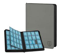 TCGUARD 16 Scomparti per Carte da Collezione, per 1000 Carte, Album di Carte Collezionabili, Raccoglitore Grande, Tasche Laterali Sicure, Compatibile con YuGiOh, MTG, Carte Sportive, Grigio