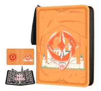 TCGUARD Album per carte Lorcana, album di carte da collezione Premium con 900 scomparti, compatibile con carte Lorcana, rilegatura per carte TCG e raccolta di presentazioni (arancione 9)