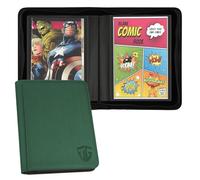 TCGUARD Comicbuch - Raccoglitore per oltre 24 cartoni animati, album con custodie per fumetti attuali, Silver Age e normali in sacchetti e cartoni per collezionisti di fumetti, verde