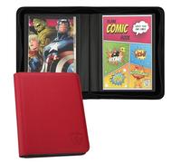 TCGUARD Comicbuch - Raccoglitore per oltre 24 cartoni animati, album con custodie per fumetti attuali, Silver Age e normali in sacchetti e cartoni per collezionisti di fumetti, colore: rosso