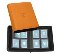 TCGUARD Toploader - Album di carte da collezione per 112 top loader, 4 scomparti TCG con custodie per scheda Rigid da 3" x 4", per TCG, carte MTG, album di raccolta carte (arancione)