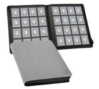 TCGUARD Toploader - Album di carte da collezione per 640, 16 scomparti con custodie per 3" x 4", Rigid Toploader, Trading Card Binder per TCG, carte MTG, Album raccolta carte, Grigio