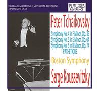 TCHAIKOVSKY SYMPHONIES 4 5 & 1.8mPATHETIQUE'. (BOSTON SYMPHONY ORCHESTRA/ SERGE KOUSSEVITZKY.