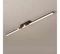 TCHAUSGZOZ Striscia LED Plafoniera Faretti Orientabili ad Angolo a 2 Vie Moderno Semplice Faretto a Binario Nero for Soggiorno Guardaroba Corridoio,Bianco Caldo-80cm (Color : Warm White, Size : 120c