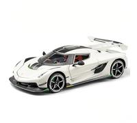 Tcherchi Gt Spirit Koenigsegg Jesko 2021 Model Araba 1:24 Ölçekli Beyaz 001, Sistema de iluminación, Puertas Practicables, 20,5 cm, Tres Colores Disponibles (Blanco, Negro, Naranja)