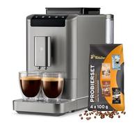 Tchibo Macchina da Caffè Esperto2 Con Funzione 2 Tazze per Crema e Espresso, Titanium Silver - Incluso Set di Degustazioni