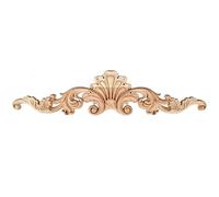TCHOSUZ - Confezione da 1 adesivo intagliato in legno per mobili, 20 x 5,5 cm, non verniciato, non finito, per parete, armadio, specchio, camino, porta, letto, armadio, soffitto, cassettiera
