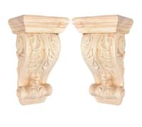 TCHOSUZ - Confezione da 2 mensole in legno intagliato, 10,2 cm x 6,1 cm, diametro 17,8 cm, altezza 17,8 cm, confezione da 2 pezzi