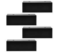 TCHOSUZ Confezione da 4 gambe in legno per divano a forma di I, per mobili in legno massello, per progetti fai da te, divano, ottomana, panca, armadio, comodino, TV, colore nero