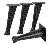 TCHOSUZ - Gambe per mobili in legno, 20 cm, confezione da 4 pezzi, stile moderno, obliquo, affusolate, con piastre di montaggio, viti, protezione per il pavimento, per armadietti, divani, divani e TV