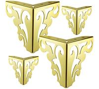 TCHOSUZ Gambe per mobili in metallo, 15 cm, set di 4 gambe in ferro resistente, scavate con viti, piedini di ricambio per mobili fai da te, armadi, tavoli, divani, comodini, comò oro