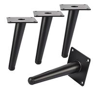 TCHOSUZ Gambe per mobili in metallo, 25 cm, confezione da 4 piedini di ricambio obliqui moderni di metà secolo, per progetti fai da te, tavolo, divano, sedia