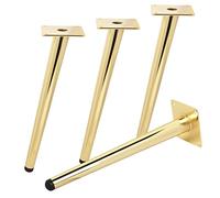 TCHOSUZ Gambe per mobili in metallo, 25 cm, confezione da 4 piedini di ricambio obliqui moderni di metà secolo, per progetti fai da te, tavolo, divano, sedia