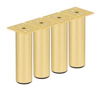TCHOSUZ Gambe per mobili in metallo, 5 cm, set di 4 gambe rotonde in lega di alluminio per tavolo divano con viti, piedini di ricambio moderni per mobili fai da te mobili mobili TV panca stand oro