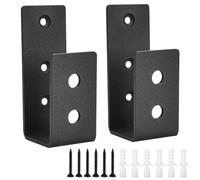 TCHOSUZ Set di 2 staffe per barricata per porte, resistenti in acciaio al carbonio, 5,1 x 10,2 cm, staffe per la sicurezza domestica, staffe per serratura per magazzino, cantina, fienile, garage, 2