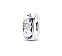 TCHYUN Charm distanziatore a forma di stella con sole e zirconia cubica, per braccialetti Pandora, regalo da donna, Rame, Strass
