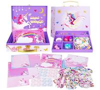 TCJJ Set di Cancelleria Unicorno, 112 Pezzi per Bambini 5-12 Anni, Giocattoli Artistici per Ragazze, Regali di Compleanno
