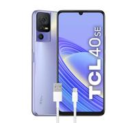 TCL 40SE Smartphone 4G Display 6.75" HD+ 90 Hz, 256 GB, 6 GB RAM, Tripla Camera da 50 Mpx, Android 13, Batteria 5010 mAh Ricarica Rapida, Dual Sim, Purple, con Cavo USB Type-C Aggiuntivo