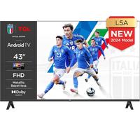 TCL 43V6C TV 43" 4K UHD Smart LED TV, 4K HDR, Google TV Con Design Senza Bordi (