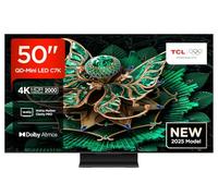 TCL 50C7K 55" QD-Mini LED TV, 4K HDR Premium 2000, Smart Google TV, 144Hz Motion Clarity Pro (Dolby Vision IQ & Atmos, HVA-Panel, Game Master)