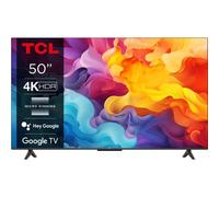 TCL 50P61B Smart TV 50" LED 4K Ultra HD, Google TV, HDR, Dolby Audio, Wi-Fi, Bluetooth, Chromecast, VESA 200x200, Nero