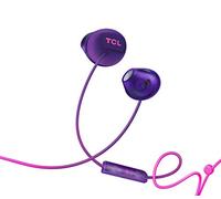TCL SOCL200 Cuffie auricolari con microfono (Secure Fit, microfono integrato e telecomando per il controllo di musica e chiamate, cancellazione dell'eco), Viola