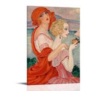 TCNDFZ Gerda Wegener On The Way to Anacapri Art Painting Decoration Classic Canvas Wall Print Poster Decoration Picture Picture Wall Decor 30 x 45 cm (30 x 45 cm) Frame-style-9