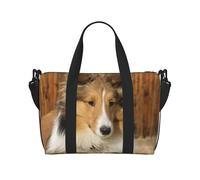 Tcoay Adorabile cane Sheltie, borsa da spiaggia per donna - borse da viaggio a mano e a tracolla riutilizzabili