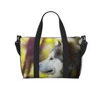 Tcoay Alaskan Malamute Bokeh Animali Cani Carini, Borsa da spiaggia per donna - Borse da viaggio a mano e a tracolla riutilizzabili