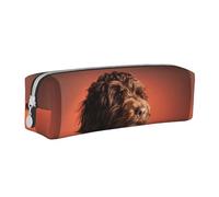 Tcoay Astuccio portapenne cilindrico portatile con cerniera in pelle, borsa per cosmetici,Adorabile cane Cockapoo