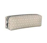 Tcoay Astuccio portapenne cilindrico portatile con cerniera in pelle, borsa per cosmetici,Bedlington Terrier Cani Design per animali domestici