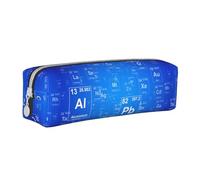 Tcoay Astuccio portapenne cilindrico portatile con cerniera in pelle, borsa per cosmetici,Insegnante di Scienze Elementi Divertenti Tavola Periodica