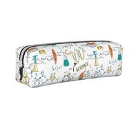 Tcoay Astuccio portapenne cilindrico portatile con cerniera in pelle, borsa per cosmetici,Laboratorio scientifico Educazione Biologia Chimica
