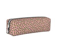 Tcoay Astuccio portapenne cilindrico portatile con cerniera in pelle, borsa per cosmetici,Pianta carnivora in vaso