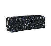 Tcoay Astuccio portapenne cilindrico portatile con cerniera in pelle, borsa per cosmetici,Simboli chimici della chimica