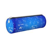 Tcoay Astuccio portapenne in pelle, astuccio porta cosmetici portatile con cerniera argentata,Insegnante di scienze Elementi divertenti Tavola periodica