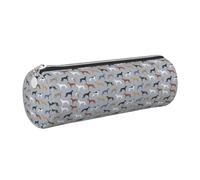 Tcoay Astuccio portapenne in pelle, astuccio porta cosmetici portatile con cerniera argentata,Levrieri Cane carino Cane da salvataggio I migliori cani carini