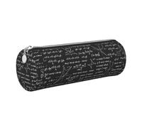 Tcoay Astuccio portapenne in pelle, astuccio porta cosmetici portatile con cerniera argentata,Modelli e calcoli matematici