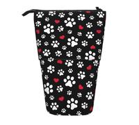 Tcoay Astuccio portapenne telescopico con astuccio portapenne a forma di zampa di cane e gatto, con cuore e amore, in piedi